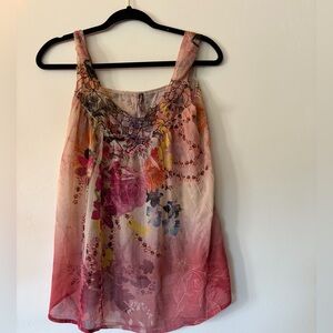 Floral Multicolor lace lightweight Y2K Vintage Tanktop size small